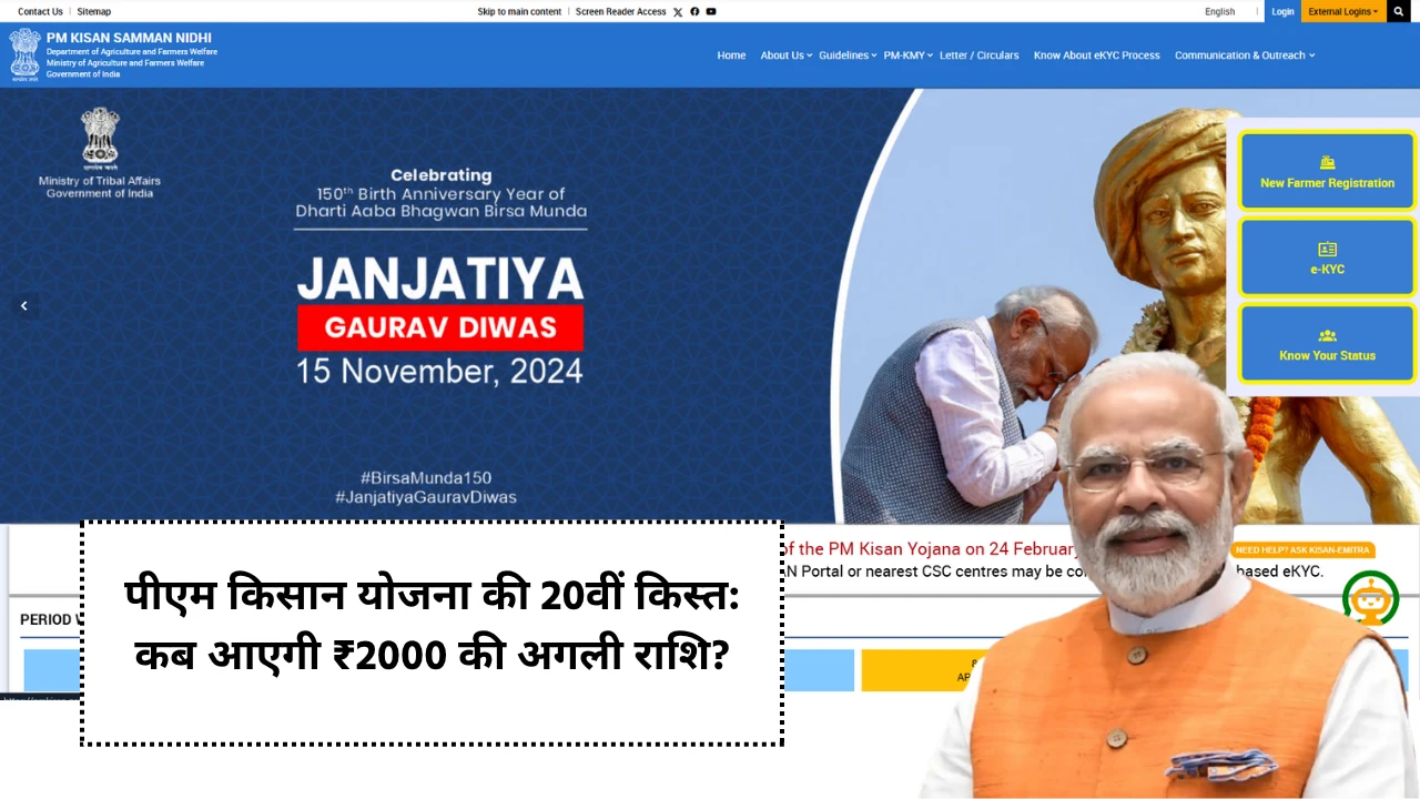 Pradhan Mantri Kisan Samman Nidhi 20th installment date