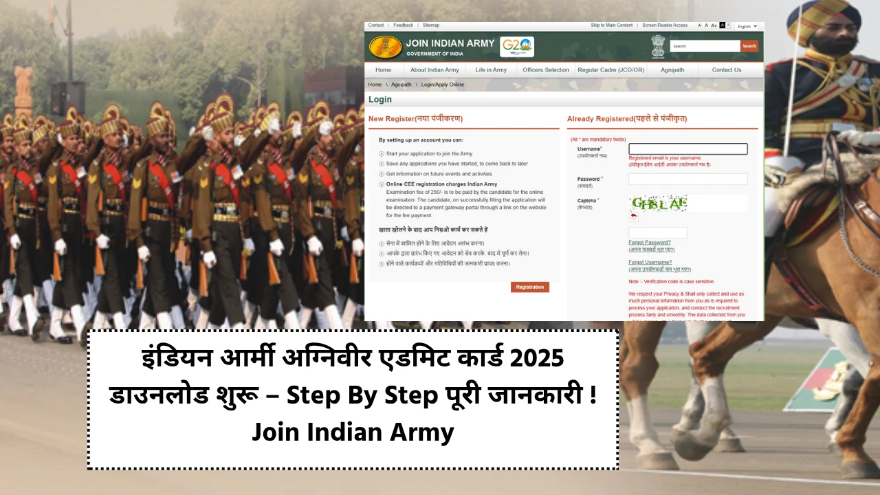 Indian Army Agniveer 2025 Admit Card Link active Join Indian Army