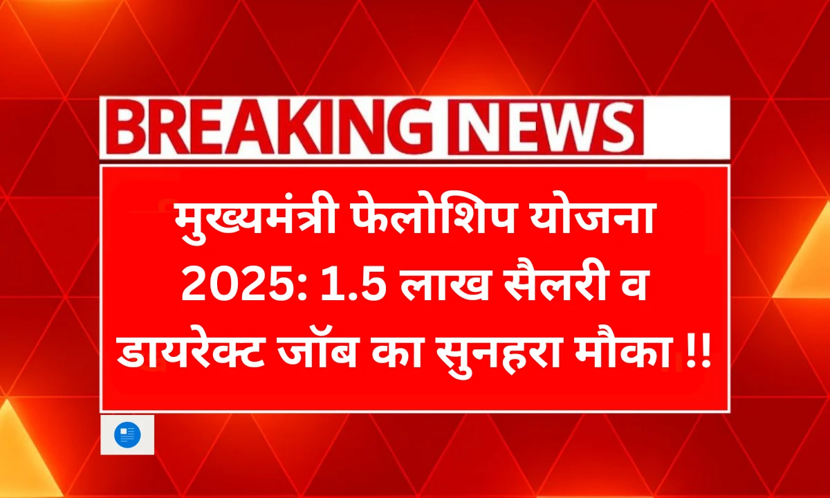 Chief Minister Fellowship Scheme 2025